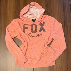 Fox Heather Coral Pullover Hoodie with FOX Since 1974 Graphic